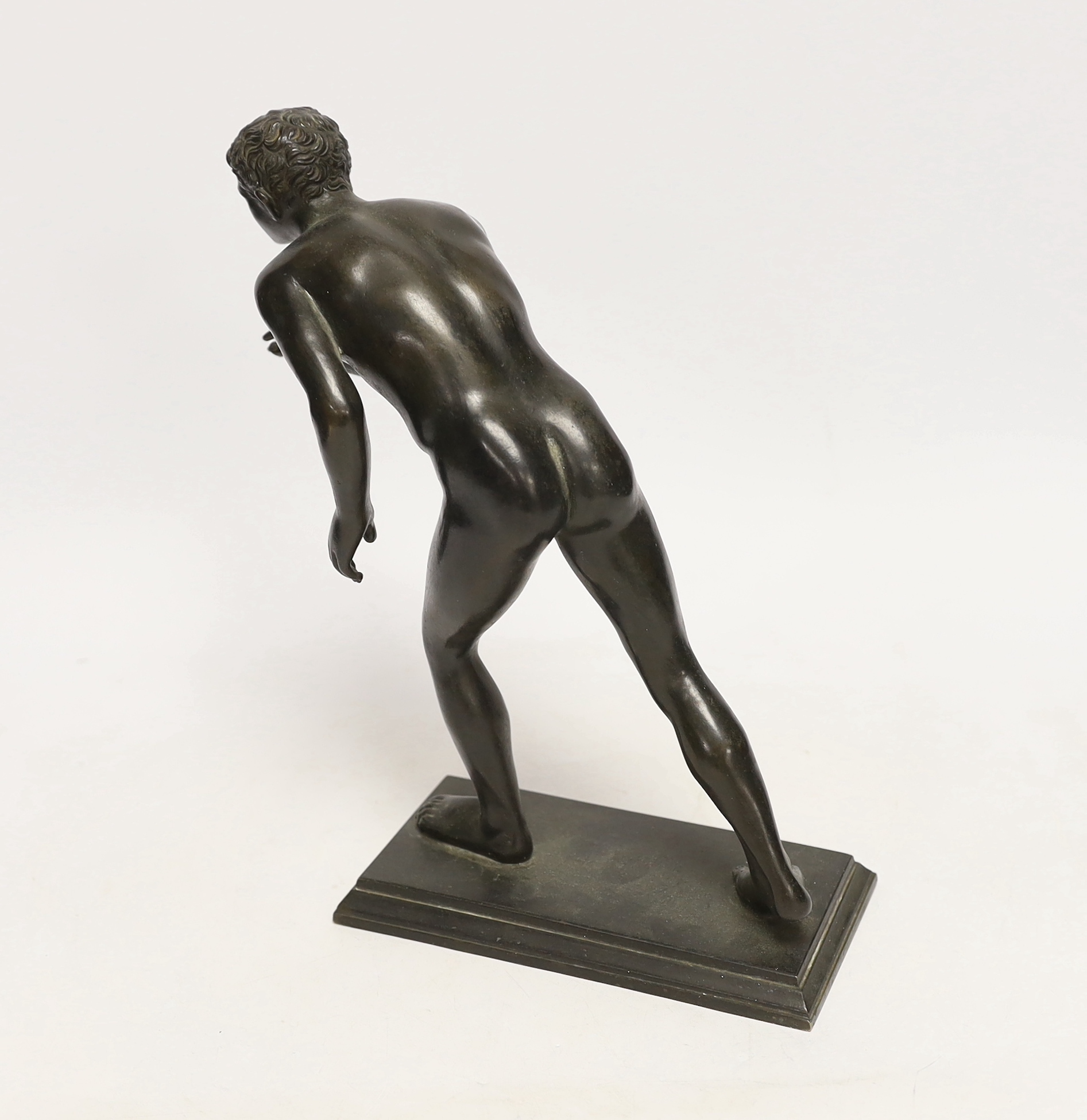 After The Antique, a bronze figure of an athlete, 26cm high